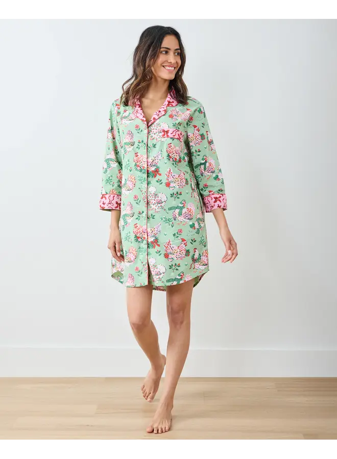 Holiday Hens Sage Sleep Shirt PREORDER!