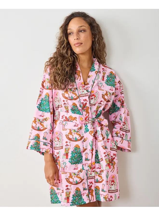 Cowboy Christmas Pink Boots Getting Ready Robe PREORDER!