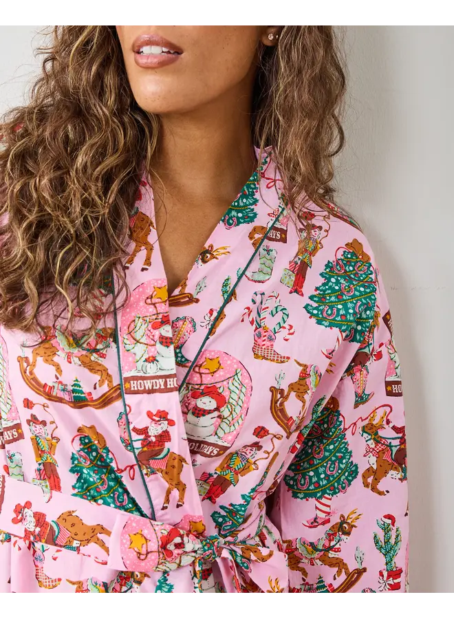 Cowboy Christmas Pink Boots Getting Ready Robe PREORDER!