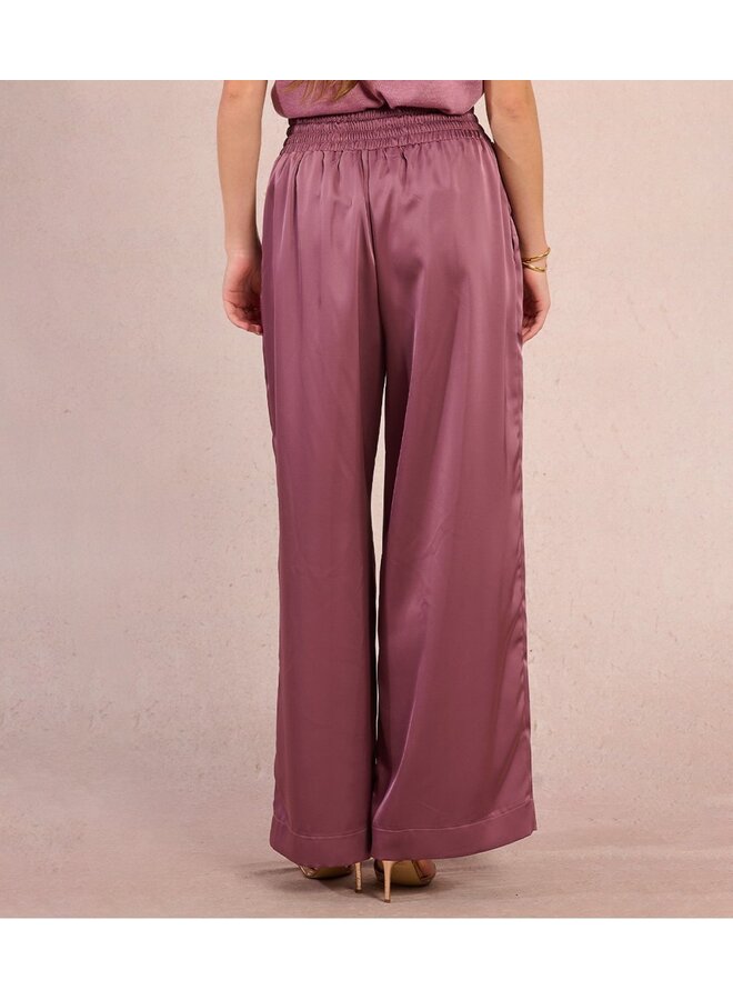 Satin Drawstring Pants Mauve