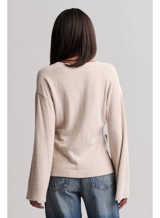 CozyChic Lite Wide Sleeve Button Front Cardigan Stone