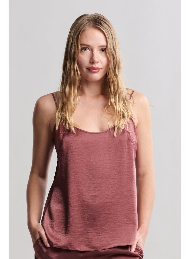 Liquid Satin Lace Camisole Canyon Rose