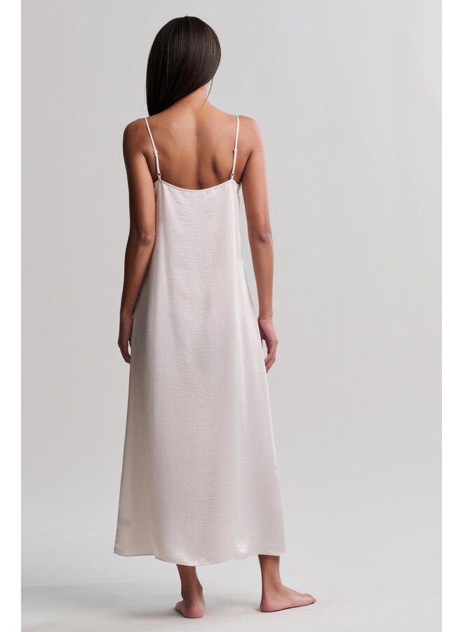 Liquid Satin Lace Slip Dress Sand Dune