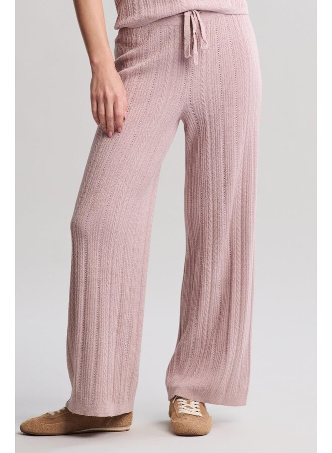 CozyChic Cable Knit Ankle Pant Teaberry