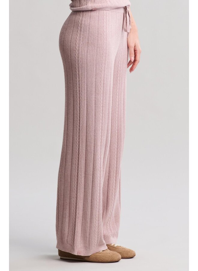 CozyChic Cable Knit Ankle Pant Teaberry