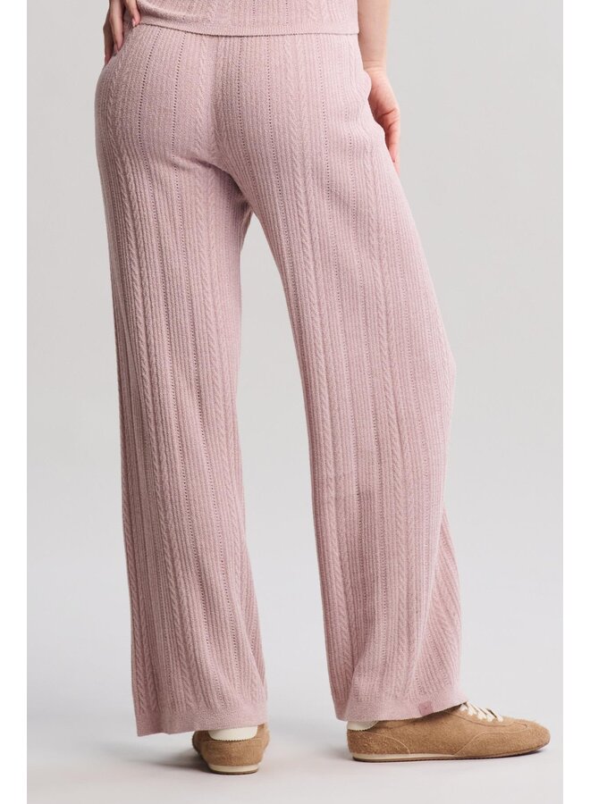 CozyChic Cable Knit Ankle Pant Teaberry