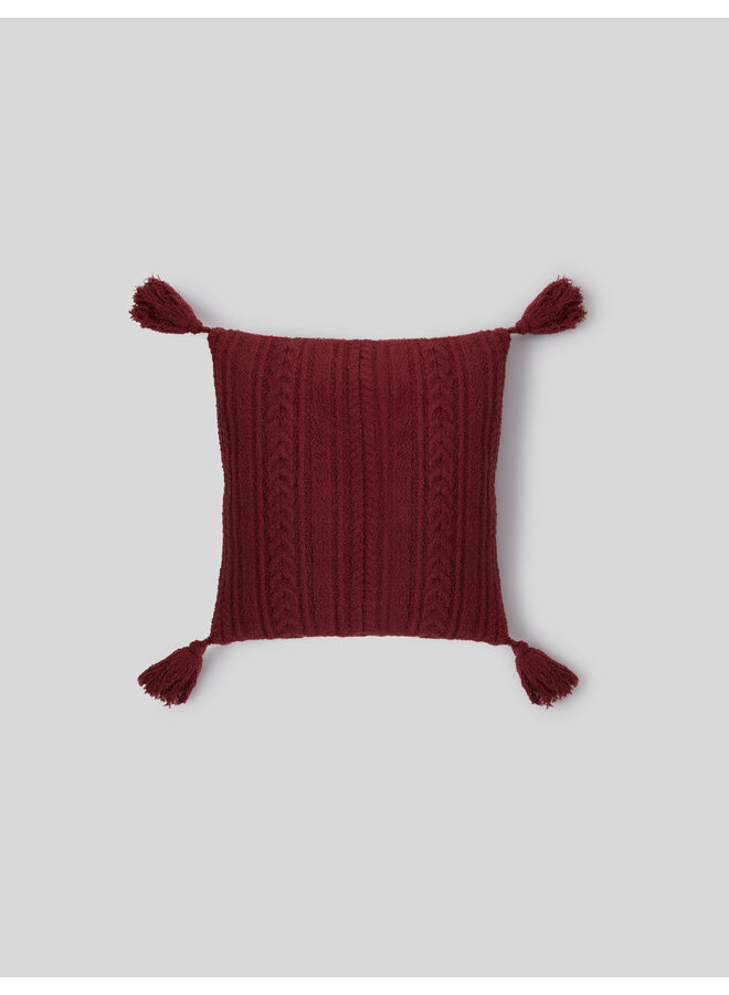 CozyChic Cable Pillow Crimson