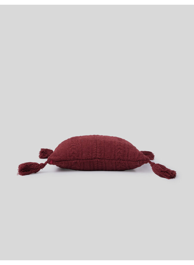 CozyChic Cable Pillow Crimson
