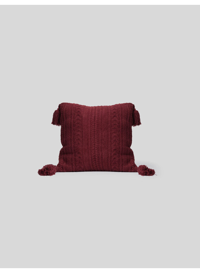 CozyChic Cable Pillow Crimson