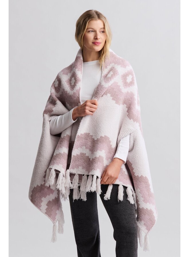 CozyChic Mosaic Wrap Faded Rose