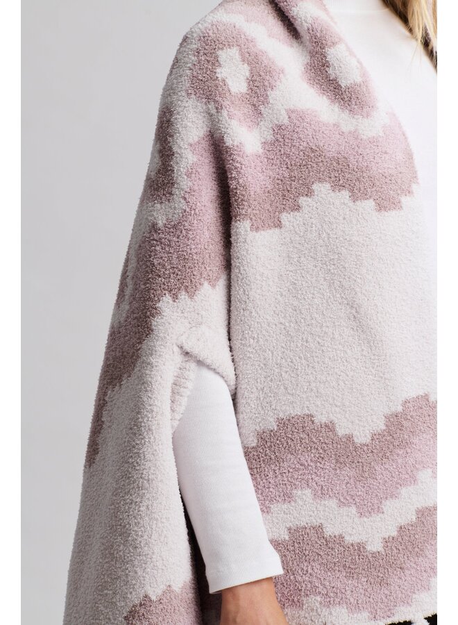 CozyChic Mosaic Wrap Faded Rose