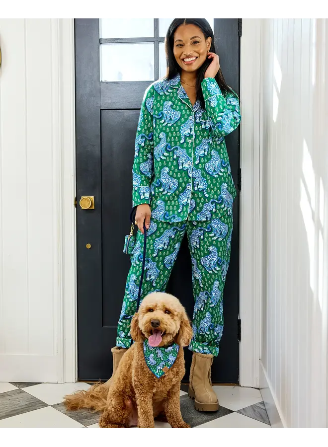 Tiger Queen Long PJ Set Jade
