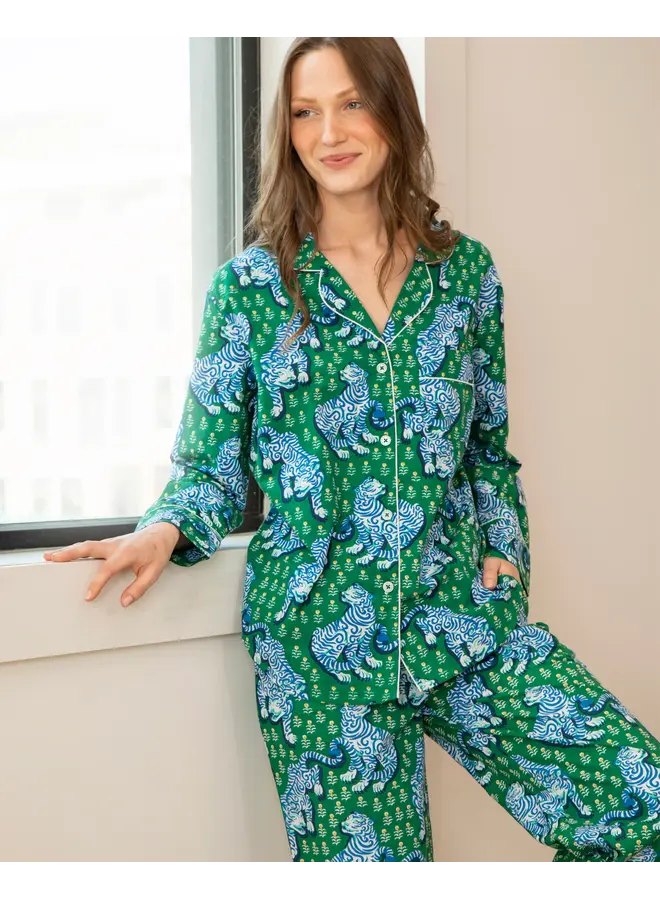 Tiger Queen Long PJ Set Jade