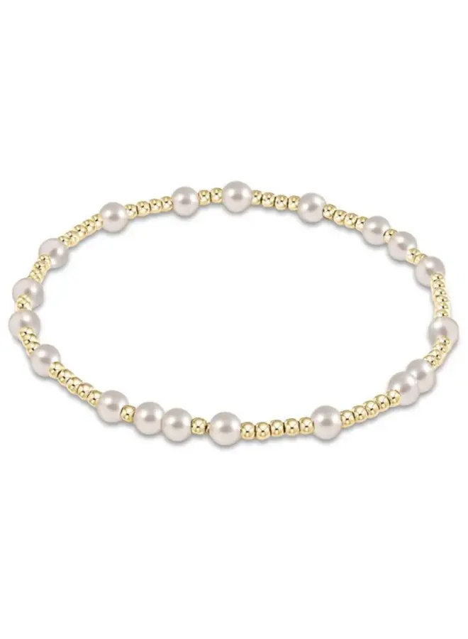 Hope Unwritten 4mm Bead Bracelet - Pearl