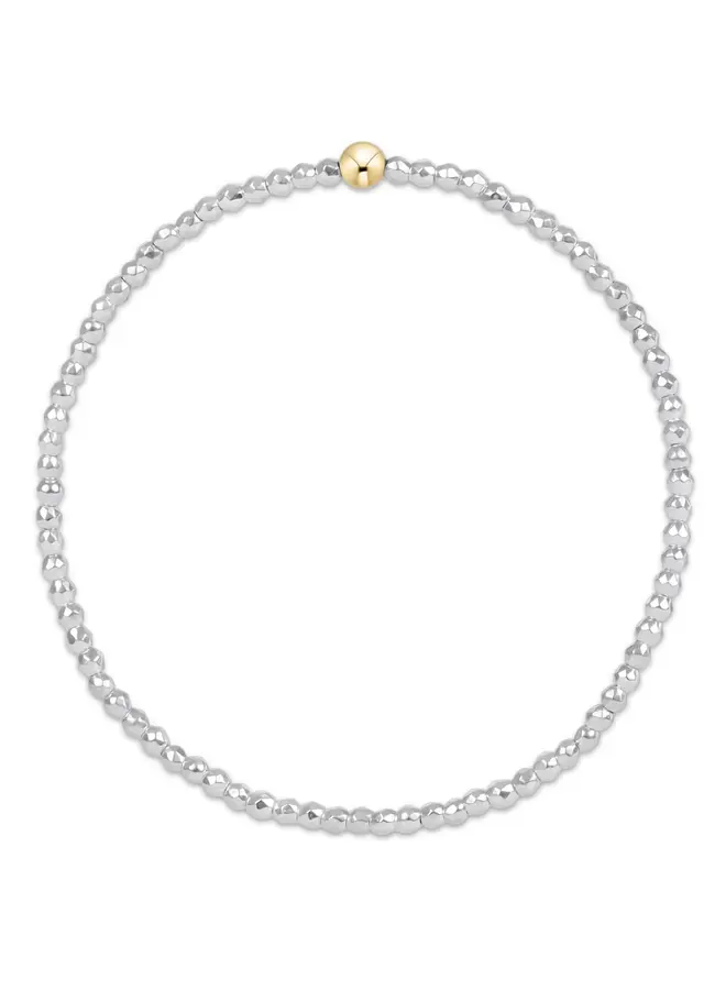 Bright Silver Faceted Hematite 2mm Bead Bracelet