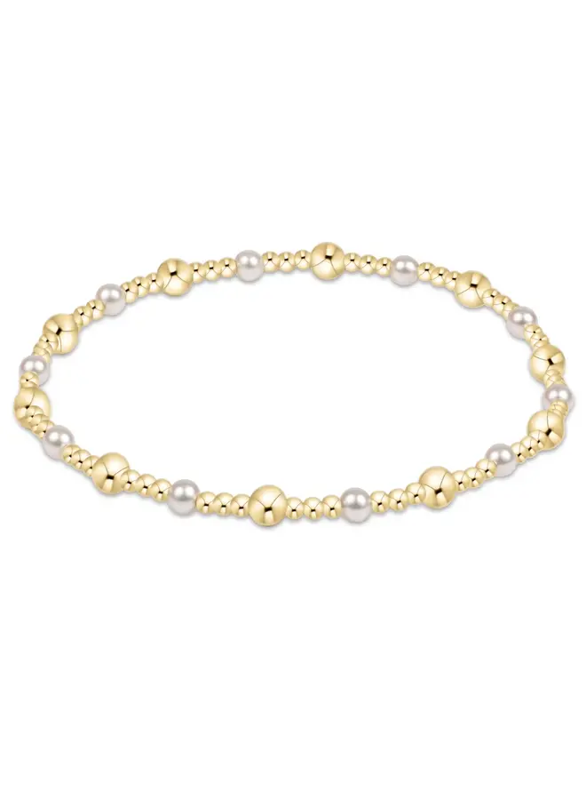 Sincerity Gold & Pearl 4mm Bracelet