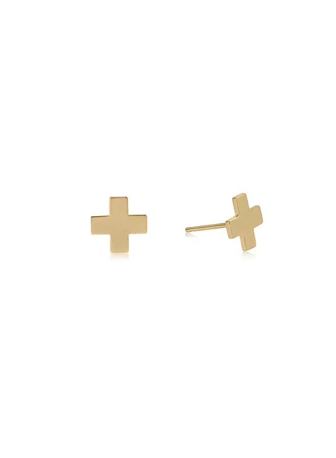 Signature Cross Stud Gold