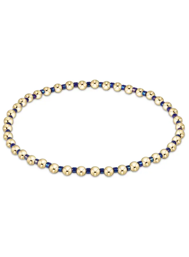 Hope Grateful Bead Bracelet - Blue Metallic