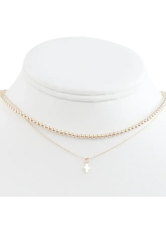 15" Choker Classic Gold 3mm Bead Necklace