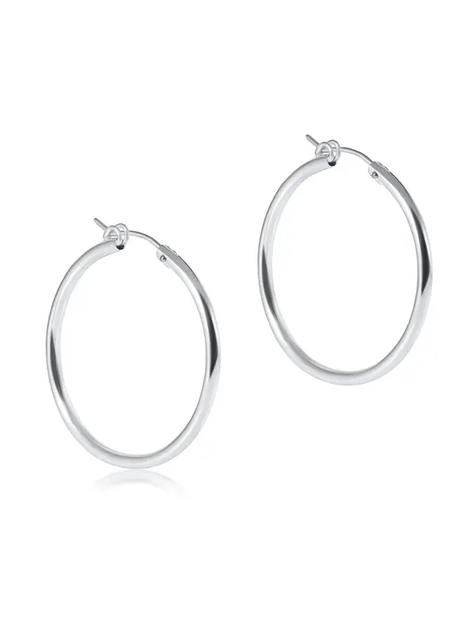 Round Sterling 1.25" Hoop Smooth