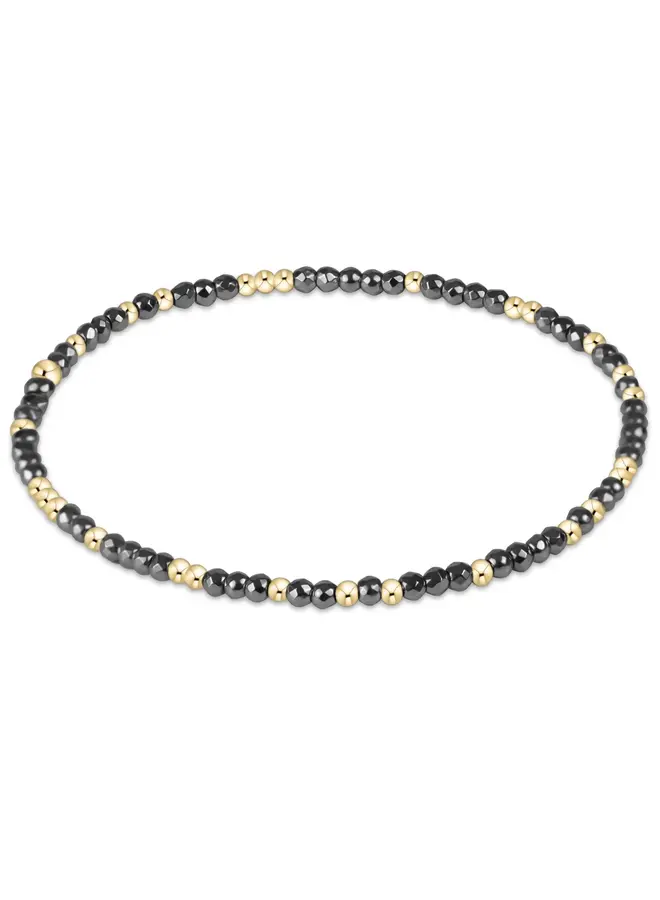 Hope Unwritten Silver Faceted Hematite 2mm Bead Bracelet