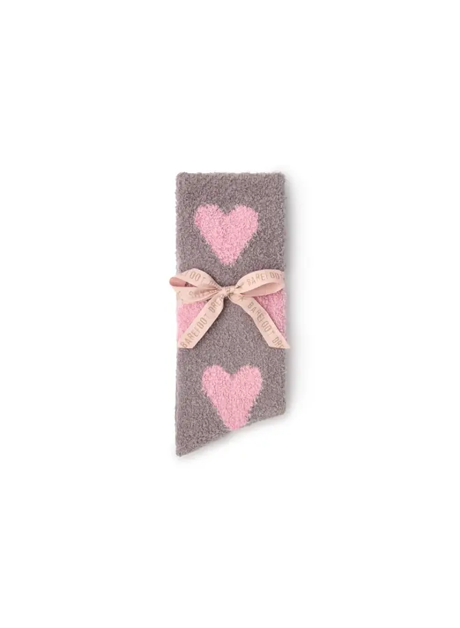CozyChic Heart Print Socks Beach Rock Bloom