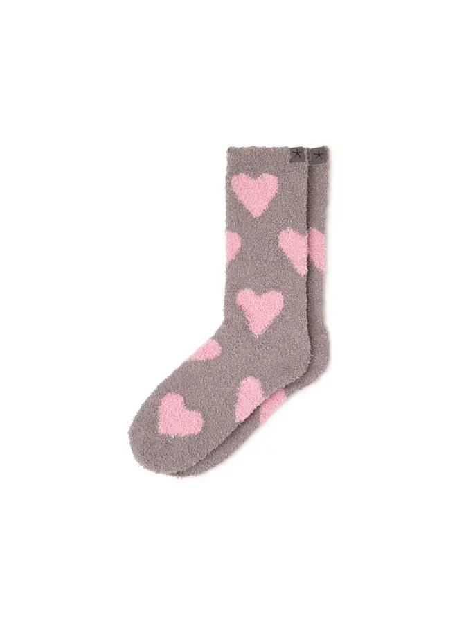 CozyChic Heart Print Socks Beach Rock Bloom