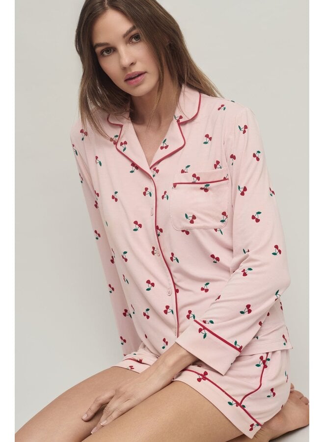 Ultra Soft Jersey Cherry Print Pajama Set