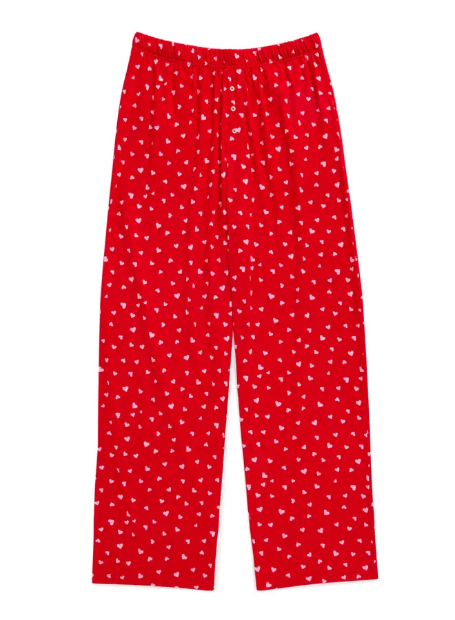Mini Hearts Ultra Soft Jersey Knit PJ Set Red