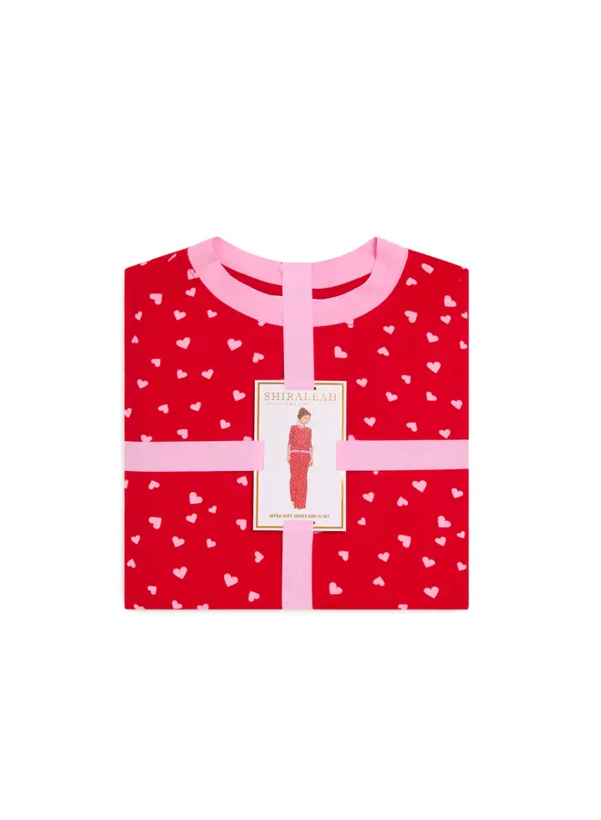 Mini Hearts Ultra Soft Jersey Knit PJ Set Red
