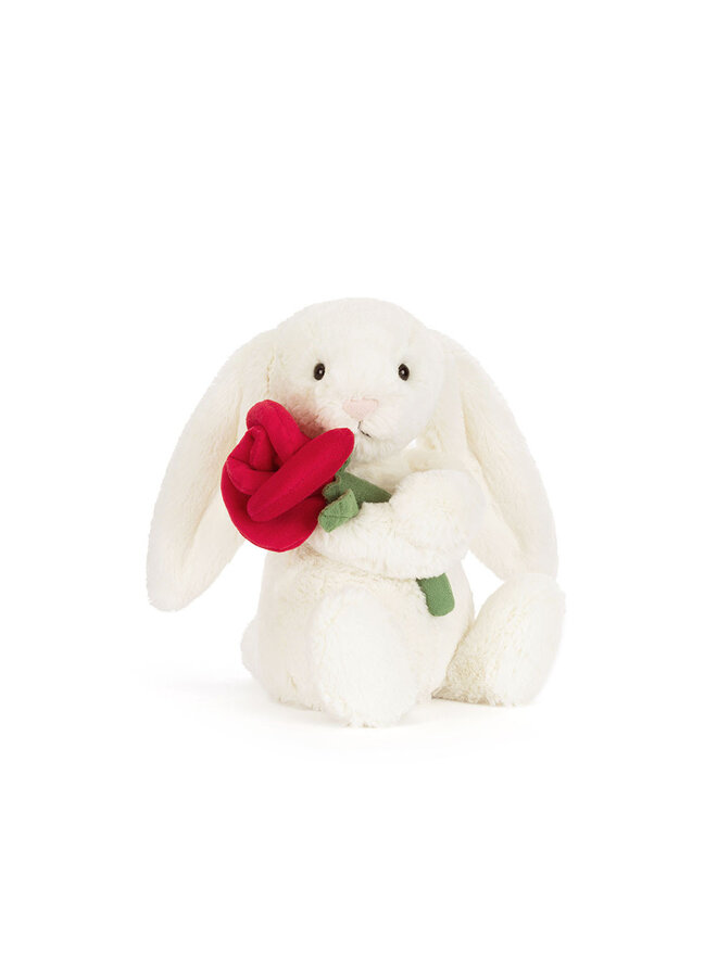 Cream Bunny with Rose