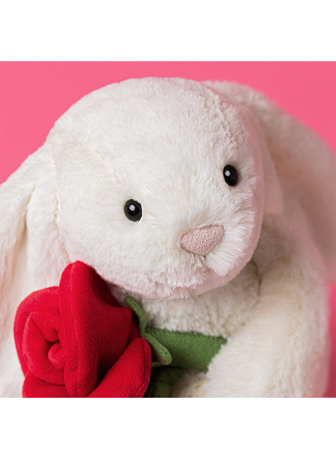 Cream Bunny with Rose