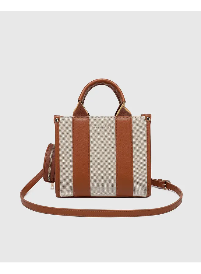 Mini Manhattan Tote Bag Natural Tan Canvas