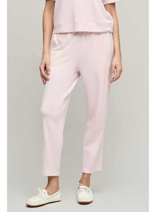 Brushed Fleece Seamed Ankle Pant Pink Sand