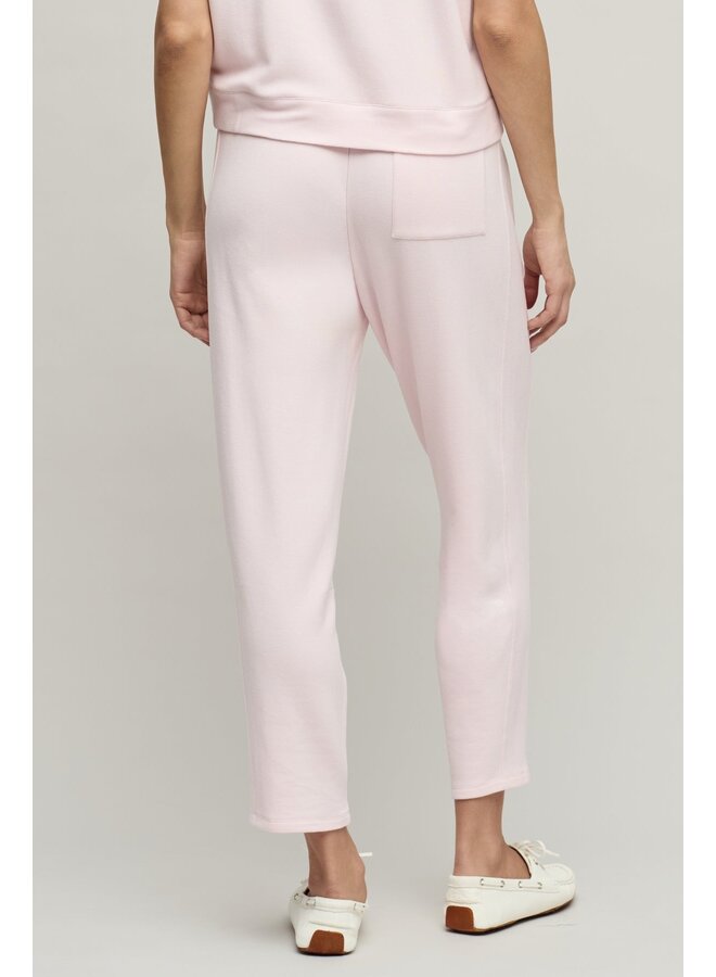 Brushed Fleece Seamed Ankle Pant Pink Sand