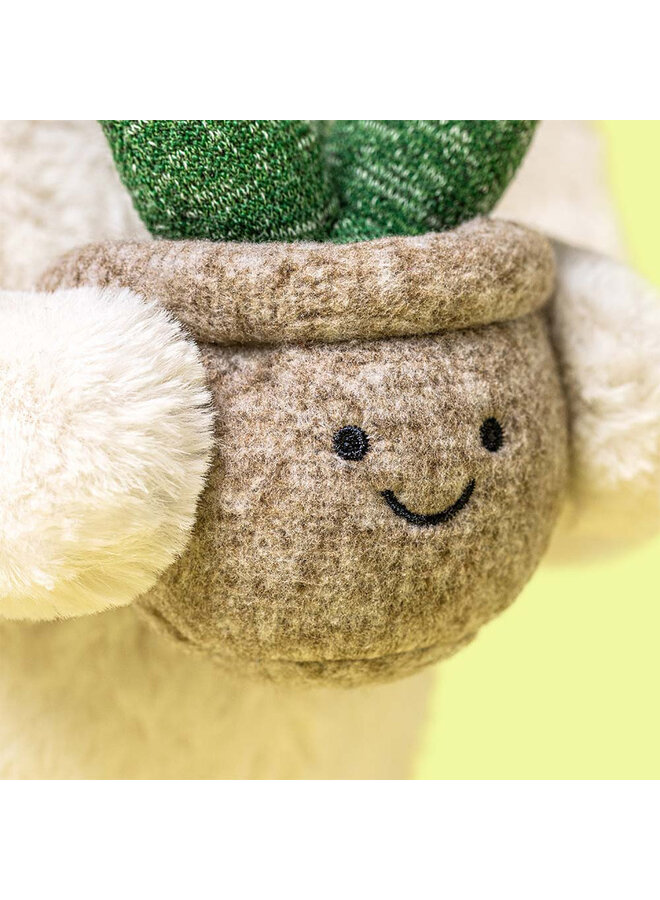 Cream Bunny with Plant