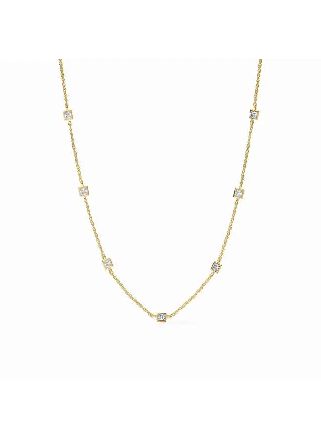 Jolie Delicate Station Necklace Cubic Zirconia