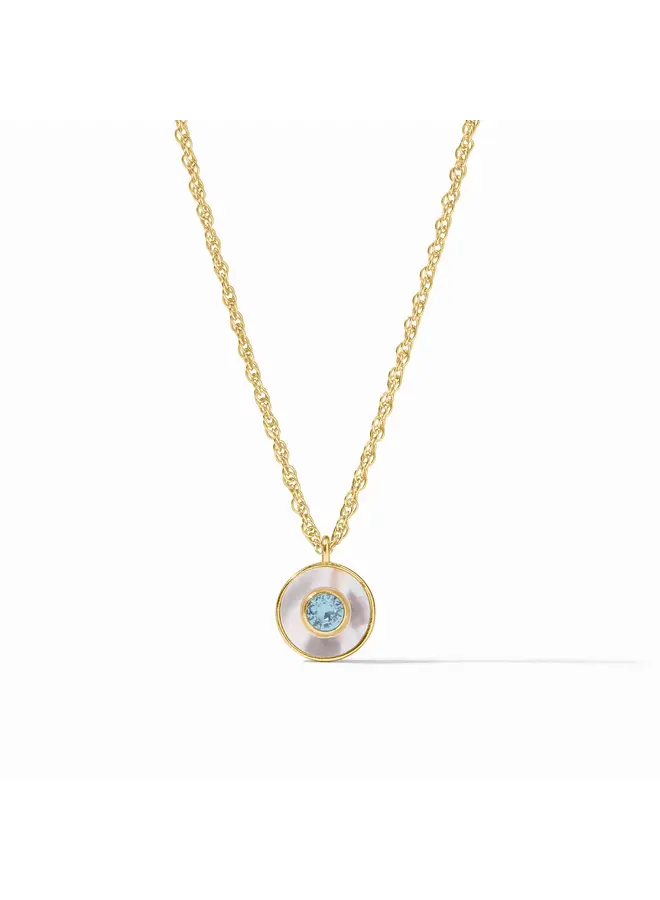 Colette Circle Delicate Necklace Chalcedony Blue