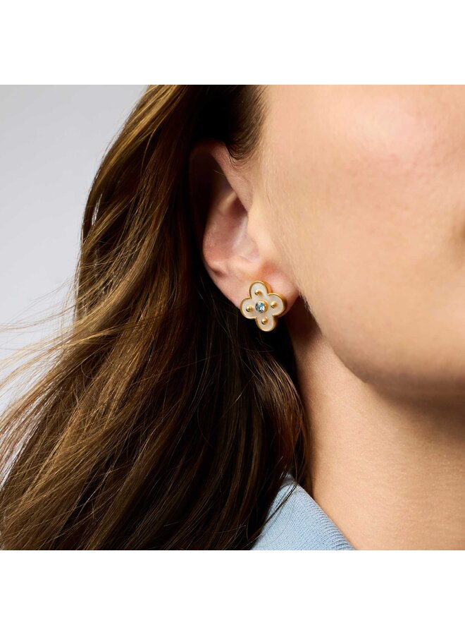 Colette Stud Chalcedony Blue