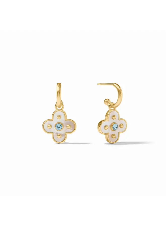 Colette Hoop & Charm Earring Chalcedony Blue