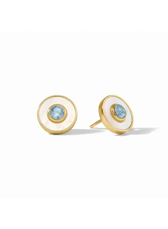 Colette Circle Stud Chalcedony Blue