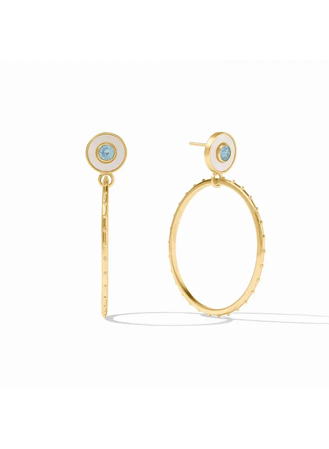 Colette Circle Earring Chalcedony Blue
