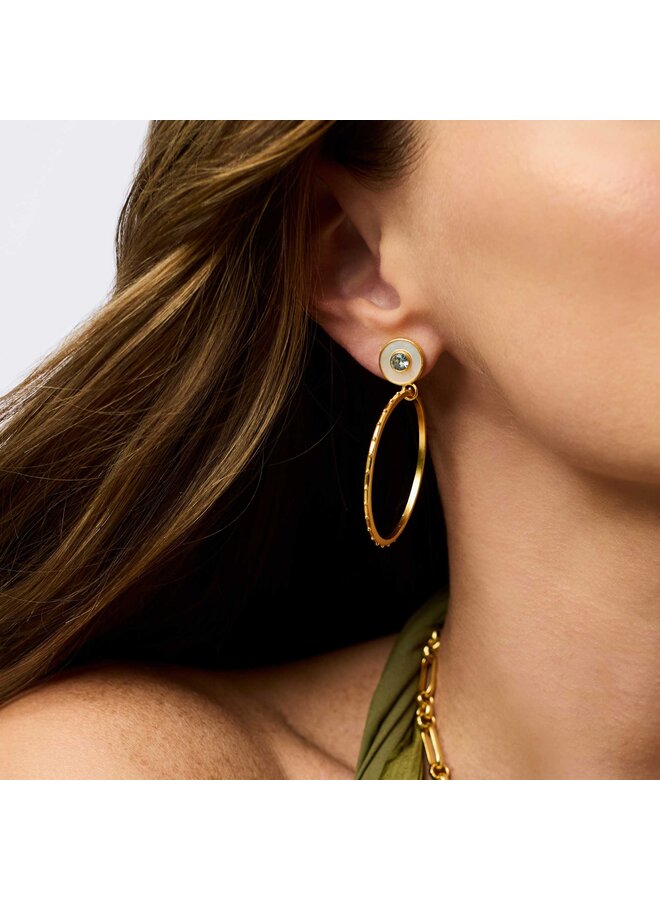 Colette Circle Earring Chalcedony Blue