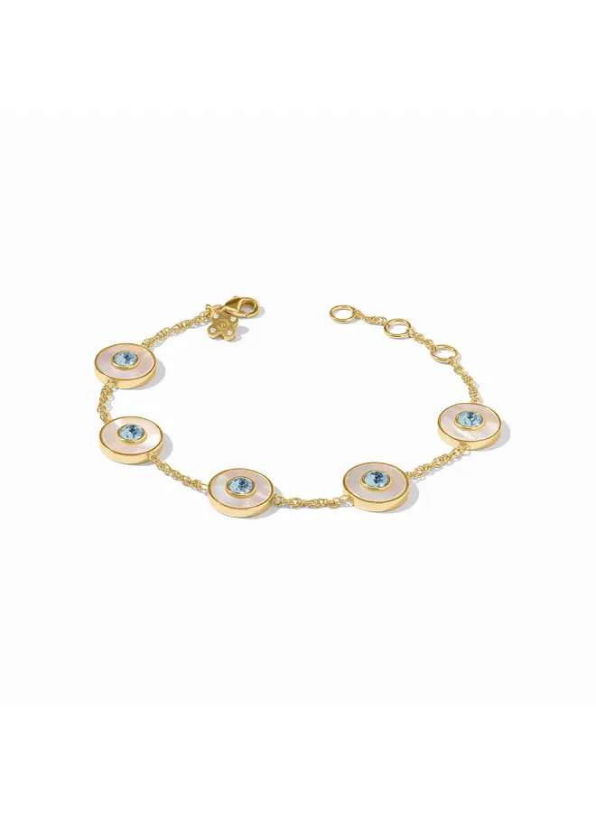 Colette Circle Delicate Bracelet Chalcedony Blue