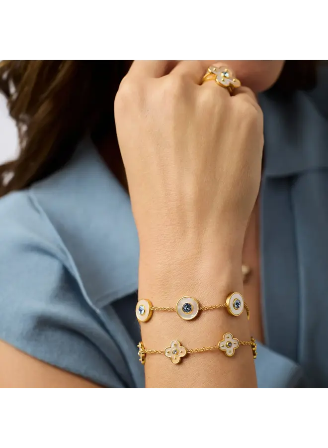 Colette Circle Delicate Bracelet Chalcedony Blue