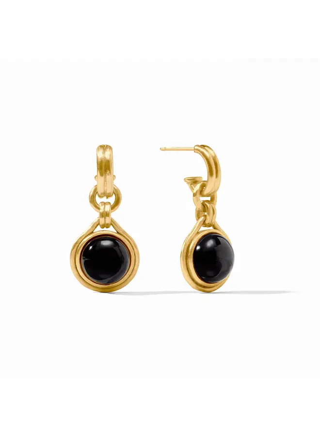 Solara Hoop & Charm Earring Obsidian Black
