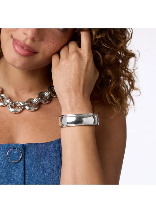 Cannes Statement Hinge Bangle Silver