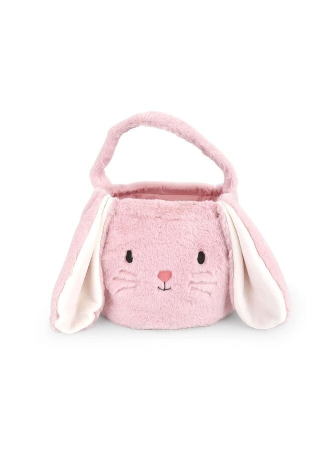 Fluffy Bunny Basket Pink