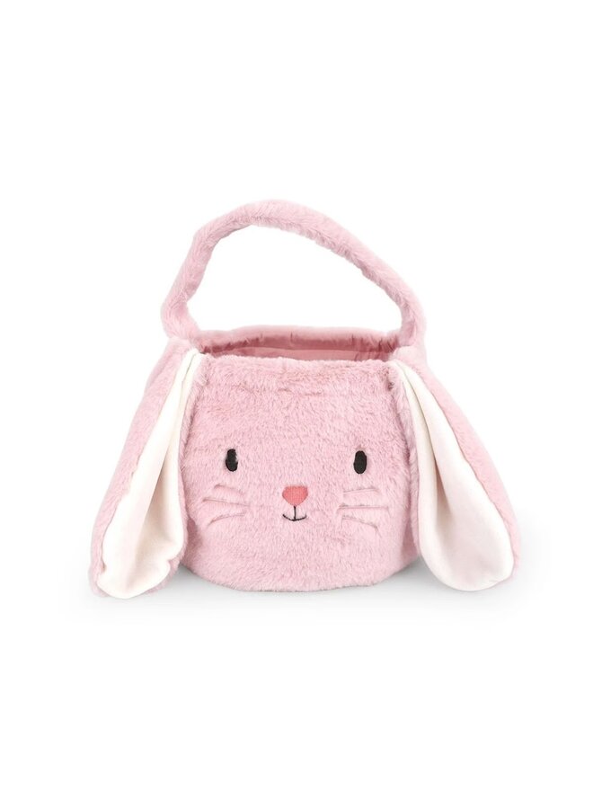 Fluffy Bunny Basket Pink