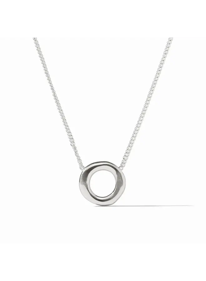 Wave Circle Delicate Necklace Silver